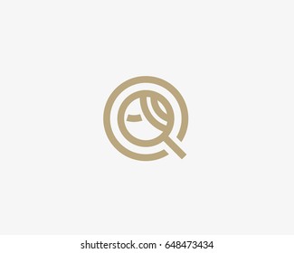 Search people vector logo icon. Finder web woman symbol logotype