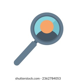 Search person icon flat vector. Secret agent. Call support isolated