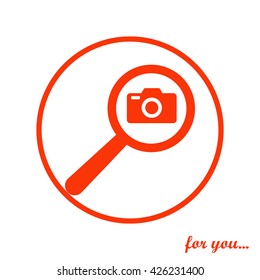 search photo camera vector icon