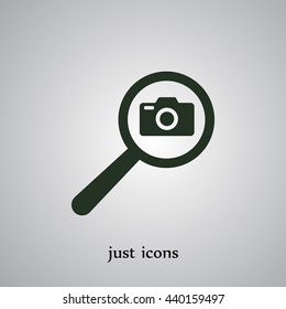 search photo camera vector icon