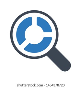 search pie chart glyph colour vector icon