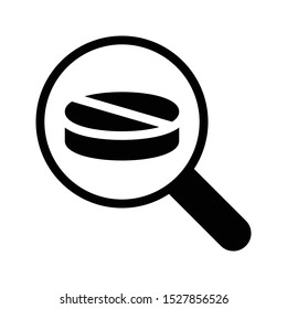 search pills glyph flat vector icon