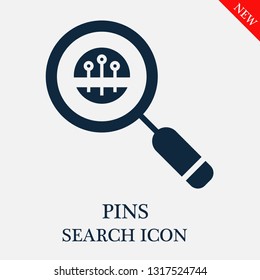 search Pins icon. Editable search Pins icon for web or mobile.