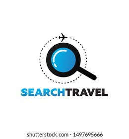 Search Plane Travel Logo Template Design