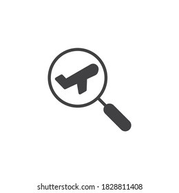 Icono del vector de desplazamiento del plano de búsqueda. signo plano relleno para concepto móvil y diseño web. Vidrio de aumento con icono de glifo plano. Símbolo, ilustración del logotipo. Gráficos vectoriales