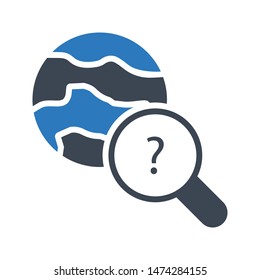 search planet glyph colour vector icon