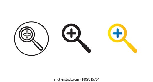 Search plus icon vector sign isolated on white background illustration for graphic and web design. eps 10