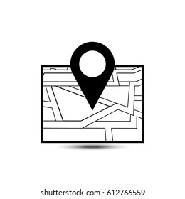 Search pointer on map icon navigation icon vector illustration isolated on white