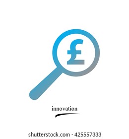 search pound sterling vector icon