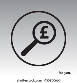 search pound sterling vector icon