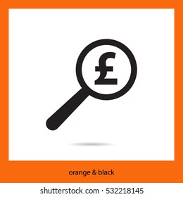 search pound sterling vector icon