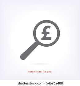 search pound sterling vector icon