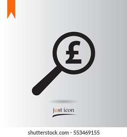 search pound sterling vector icon