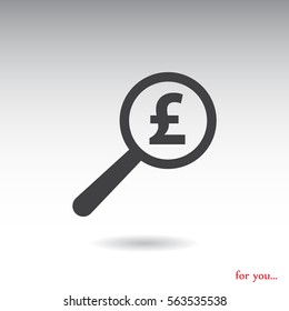 search pound sterling vector icon