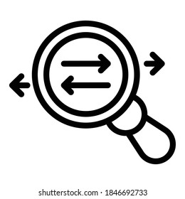 Search process icon. Outline search process vector icon for web design isolated on white background