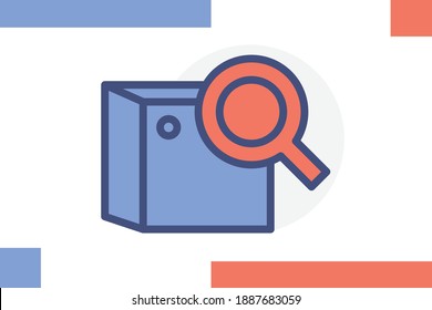 Search Product symbol illustration. Box, Marketing, Commerce icon, and Other Business Icons Elements. E-commerce icon vector. Online shopping symbol. for mobile concept and web design.
