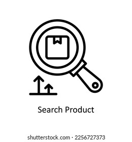 Search Product  Vector Outline icon for your digital or print projects. stock illustration