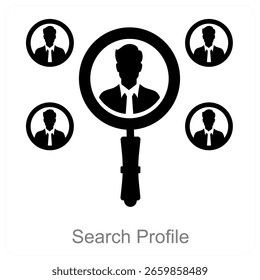 Search Profile vector icon concept design