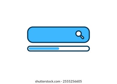 Search in Progress icon. icon related to Search. suitable for web site, app, user interfaces, printable etc. flat line icon style. simple vector design editable