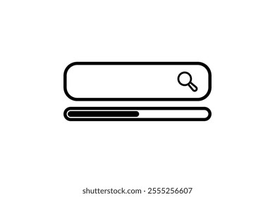Search in Progress icon. icon related to Search. suitable for web site, app, user interfaces, printable etc. line icon style. simple vector design editable