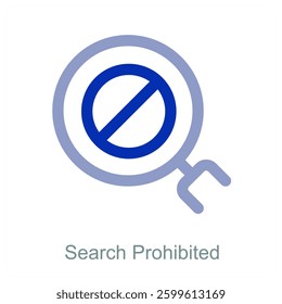 Search Prohibited and blocked icon concept