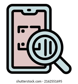 Search qr code icon outline vector. Mobile scan. Hand payment