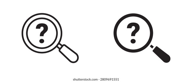 Search question icon in outline and solid style, vector illustration.