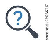Search question icon. Vector and glyph