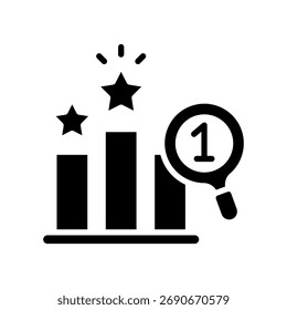 Suchreihenfolge Symbol Glyphe Vektorgrafik
