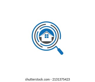 Search Real Estate And Home Finder Logo Design Icon Vector Template.