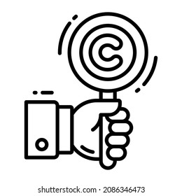 search record Copyright law, intellectual property icon