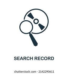 Search Record icon. Monochrome simple Search Record icon for templates, web design and infographics