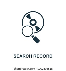Das Symbol Datensatz suchen. Einfache Illustration aus der digitalen Rechtssammlung. Symbol für kreatives Suchprotokoll für Webdesign, Vorlagen, Infografiken und mehr