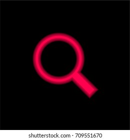 Search red glowing neon ui ux icon. Glowing sign logo vector