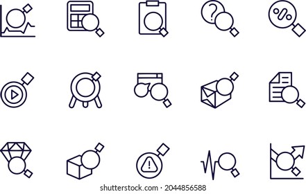 Search related icon set vector design 