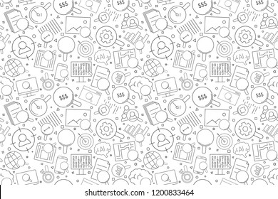 Search related from line icon. Linear vector pattern. Vector illustration