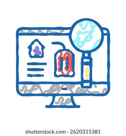 search rental properties doodle icon sketch vector. search rental properties sign. isolated symbol illustration