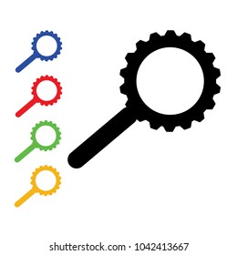 search and repair icon flat design