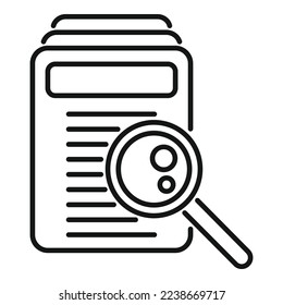 Search report icon outline vector. Business paper. File market
