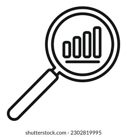 Search report icon outline vector. Business document. Chart finance