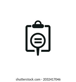 Search report symbol, vector search report icon, Vektorgrafik
