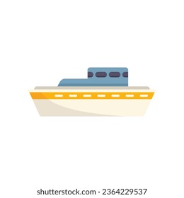 Search rescue boat icon flat vector. Sea flood. Coast guard isolated