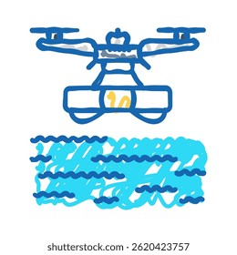 search rescue drone doodle icon sketch vector. search rescue drone sign. isolated symbol illustration