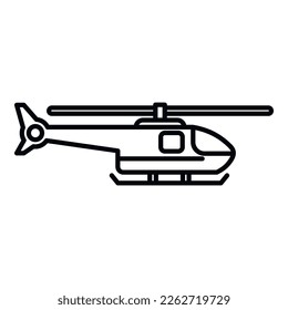 Such-Helikopter-Symbol-Umriss-Vektorgrafik. Luftverkehr. Himmelswache