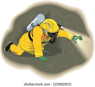 Search and Rescue Vector Illustration