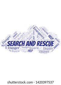 Search And Rescue Word Cloud. Wordcloud Made With Text.