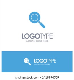 Search, Research, Find Blue Solid Logo with place for tagline