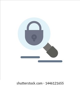 Search, Research, Lock, Internet  Flat Color Icon. Vector icon banner Template