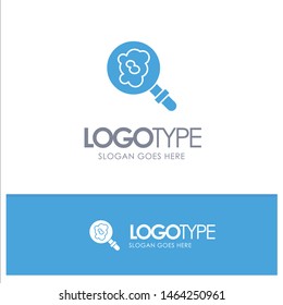 Search, Research, Pollution Blue Solid Logo with place for tagline. Vector Icon Template background