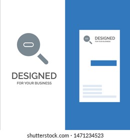 Search, Research, Zoom Grey Logo Design and Business Card Template. Vector Icon Template background